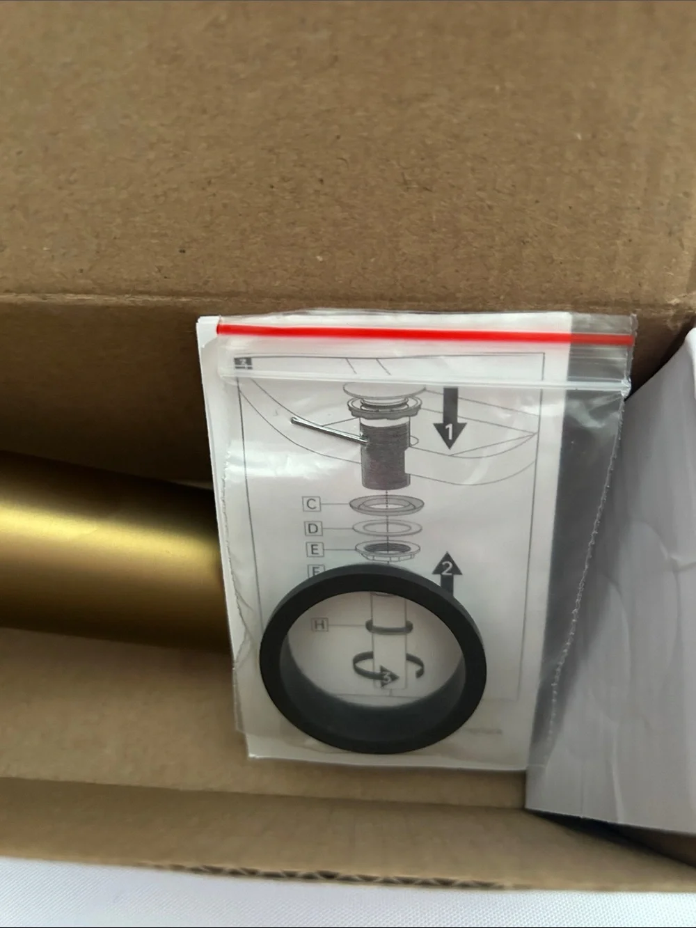 Brushed Gold Pop-Up Bathroom Sink Drain Assembly | Brand New